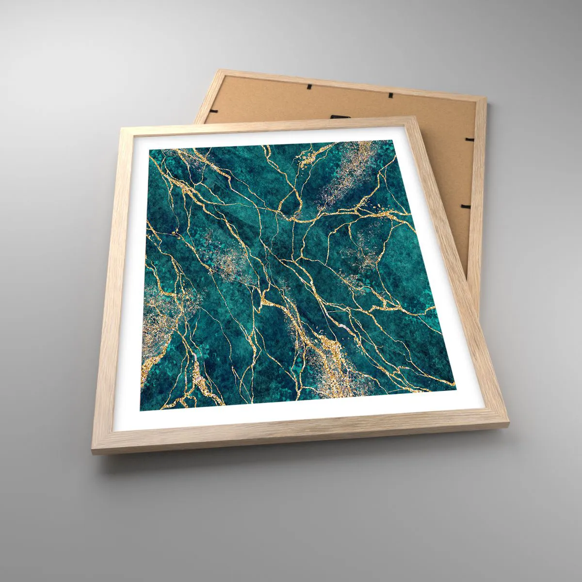 Póster en marco roble claro - Riachuelos de oro - 40x50 cm