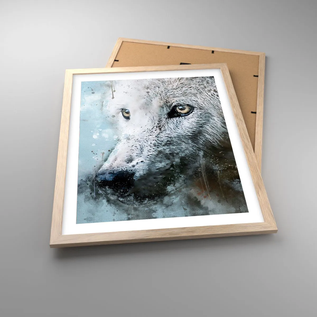 Póster en marco roble claro - Conoce el alma del lobo - 40x50 cm