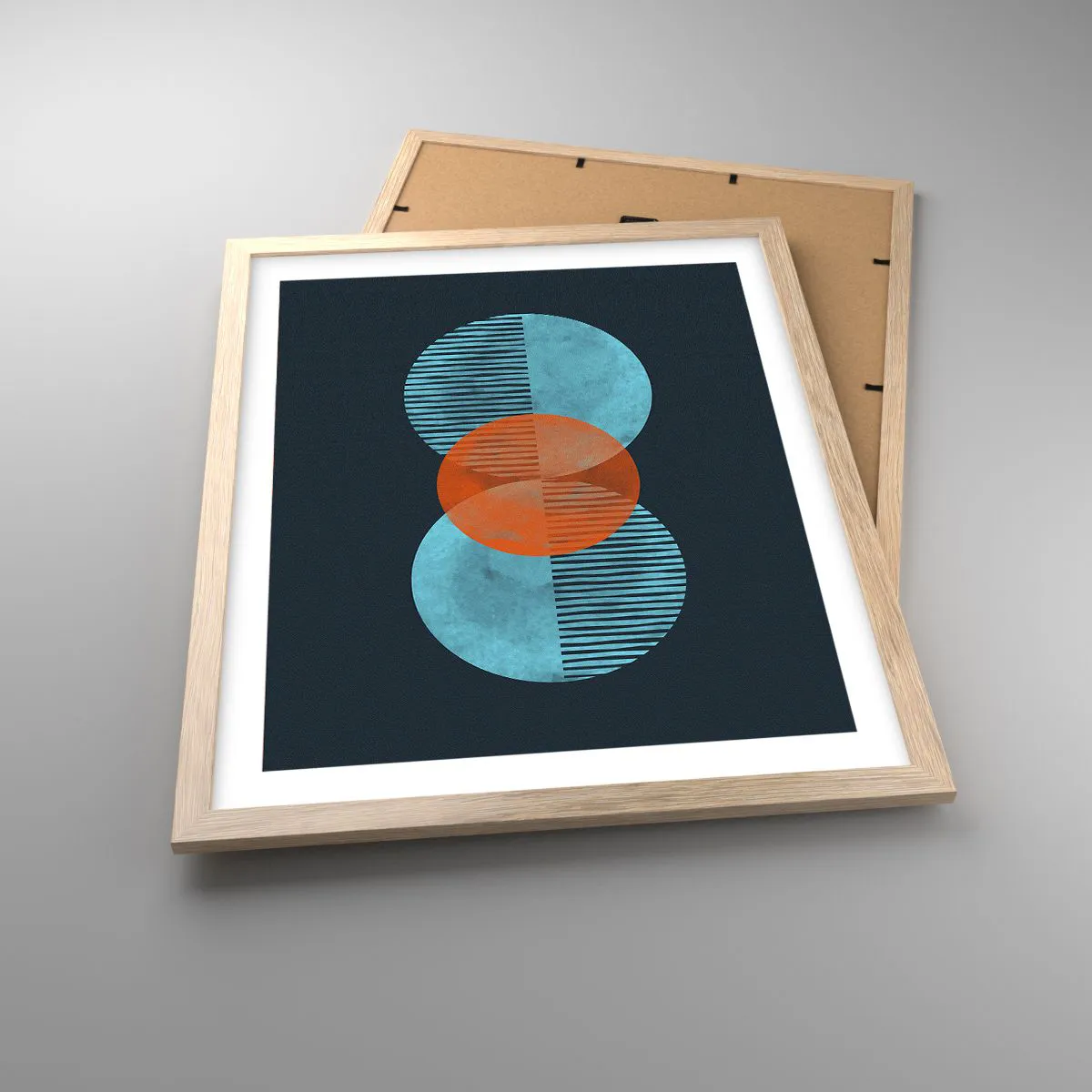 Affiche dans un chêne clair - Poster - Composition symétrique - 40x50 cm