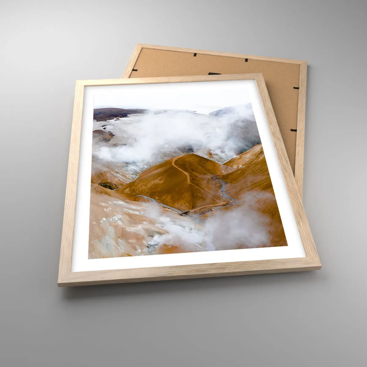 Plagát v ráme zo svetlého duba - Drsná krása Islandu - 40x50 cm