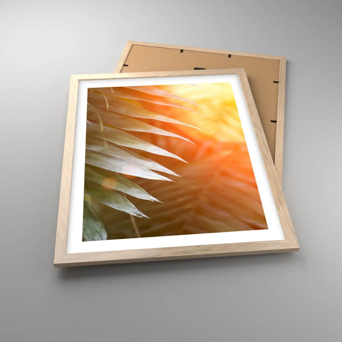 Poszter világos tölgy keretben - Reggel a dzsungelben - 40x50 cm