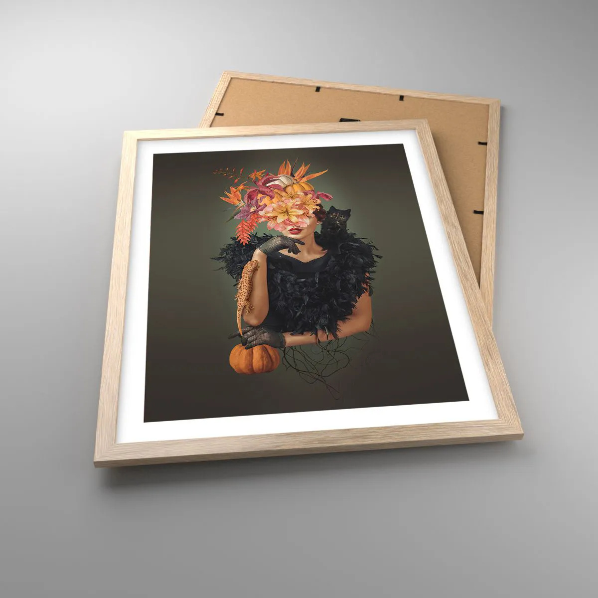 Poster in einem Rahmen aus heller Eiche - Der Zauber einer Hexe - 40x50 cm