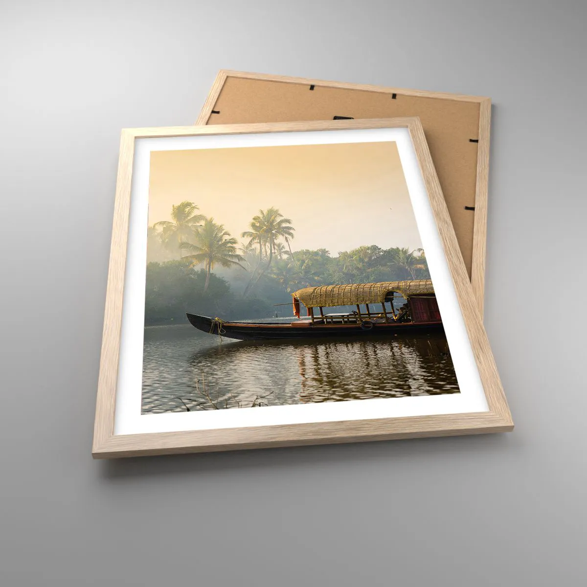 Affiche dans un chêne clair - Poster - Maison sur la rivière - 40x50 cm