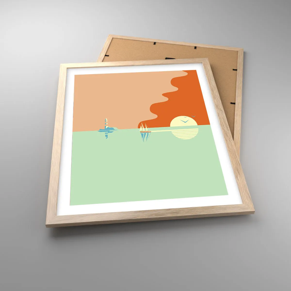 Pôster com moldura de carvalho claro - Uma paisagem marítima perfeita - 40x50 cm