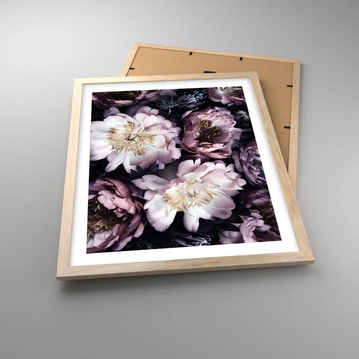 Poster in cornice rovere chiaro - Bouquet nel vecchio stile - 40x50 cm
