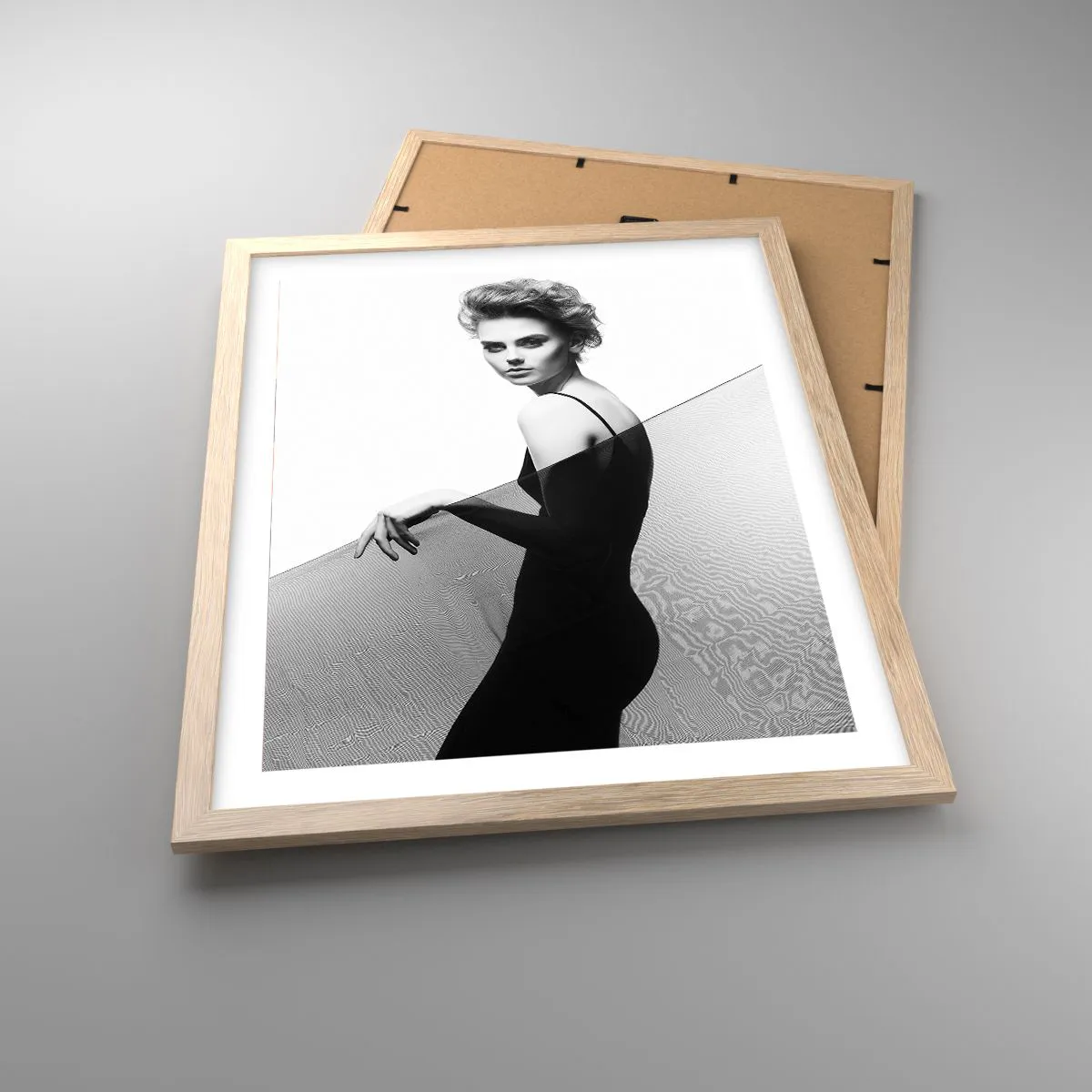 Plakat w ramie jasny dąb - Magnetyczne spojrzenie - 40x50 cm