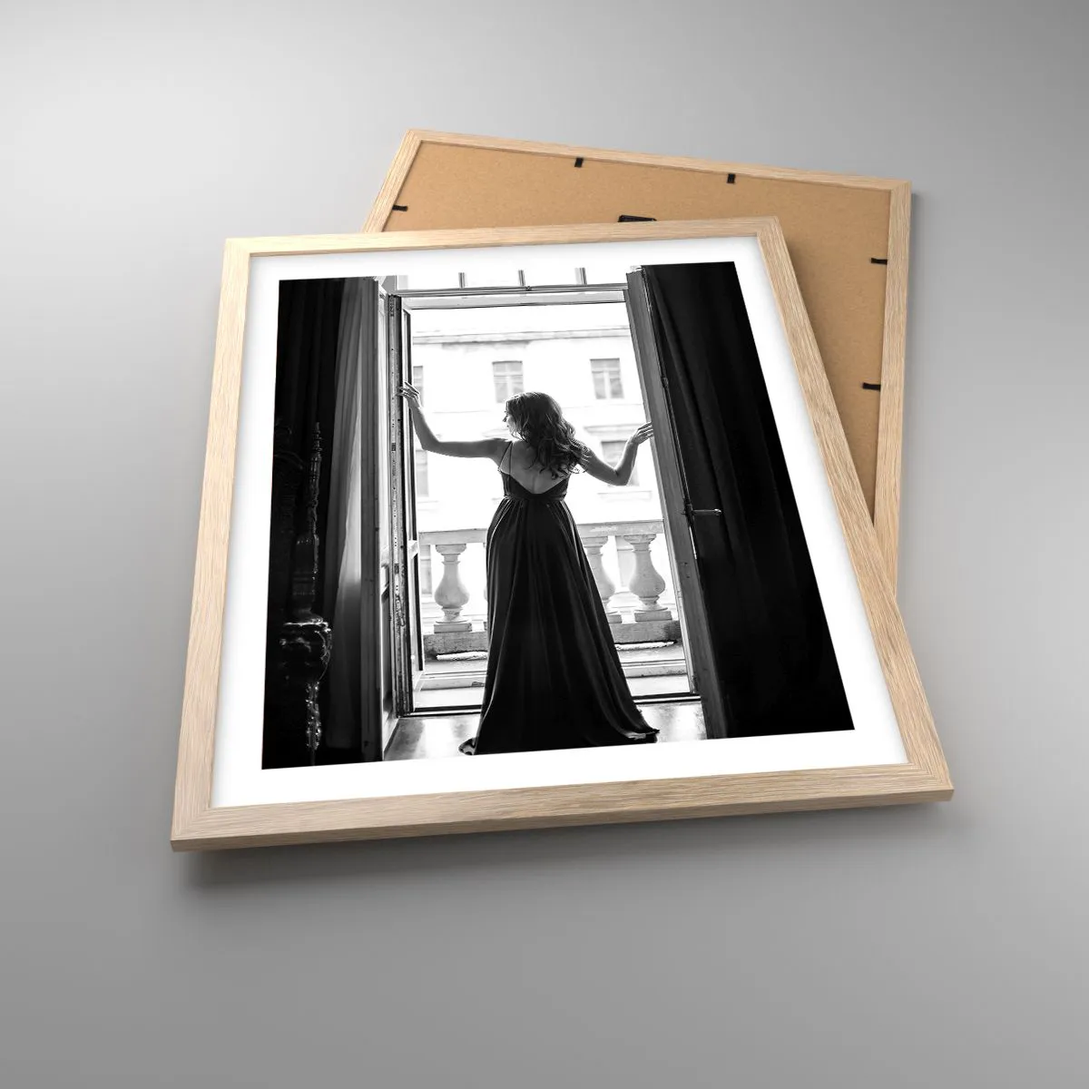 Poster în ramă de stejar deschis - Splendoare alb-negru - 40x50 cm