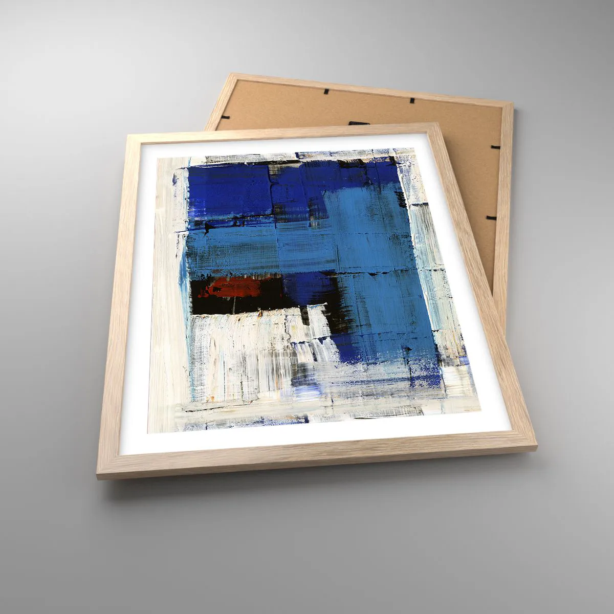 Poster in cornice rovere chiaro - I segreti del blu - 40x50 cm