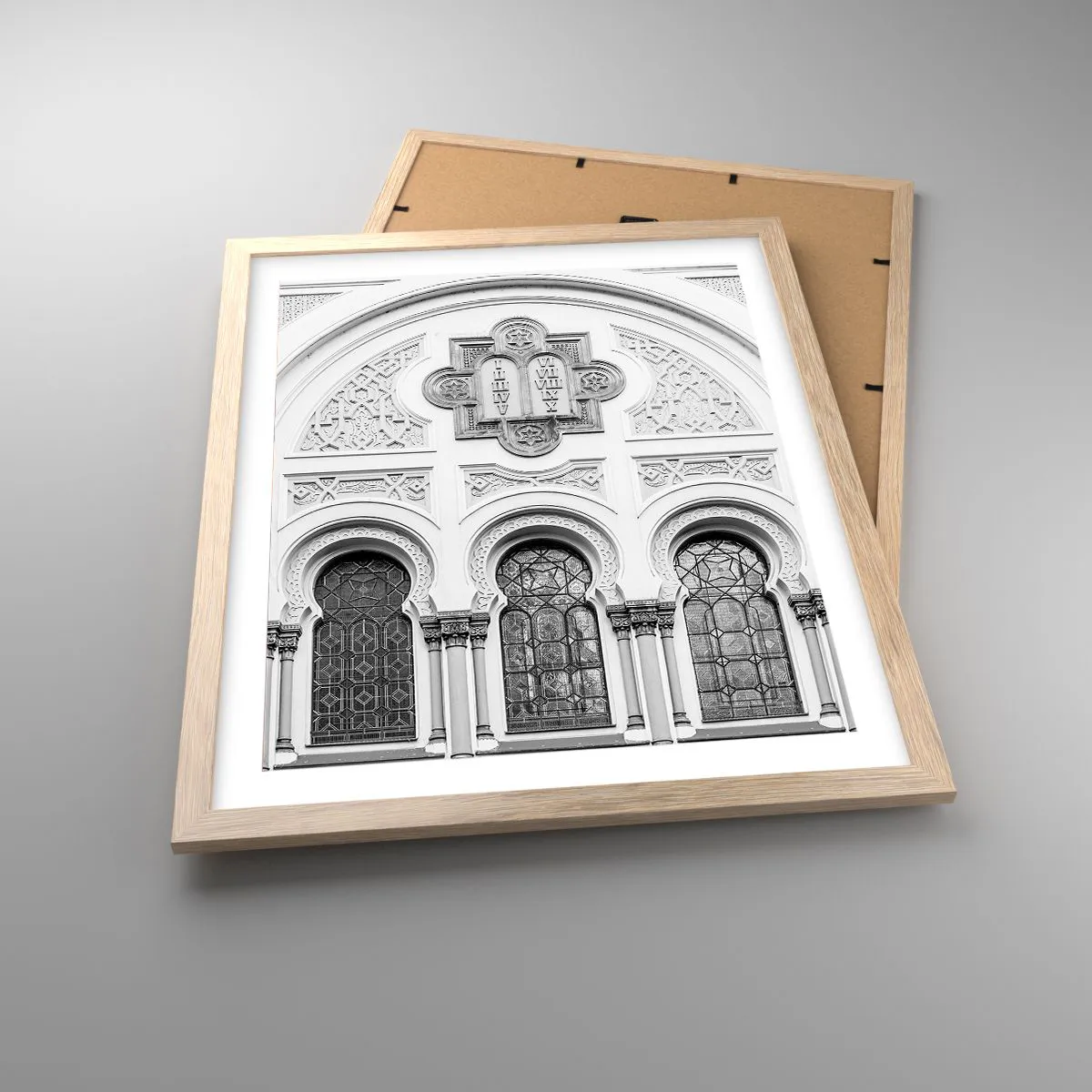 Pôster com moldura de carvalho claro - Na fronteira das culturas - 40x50 cm