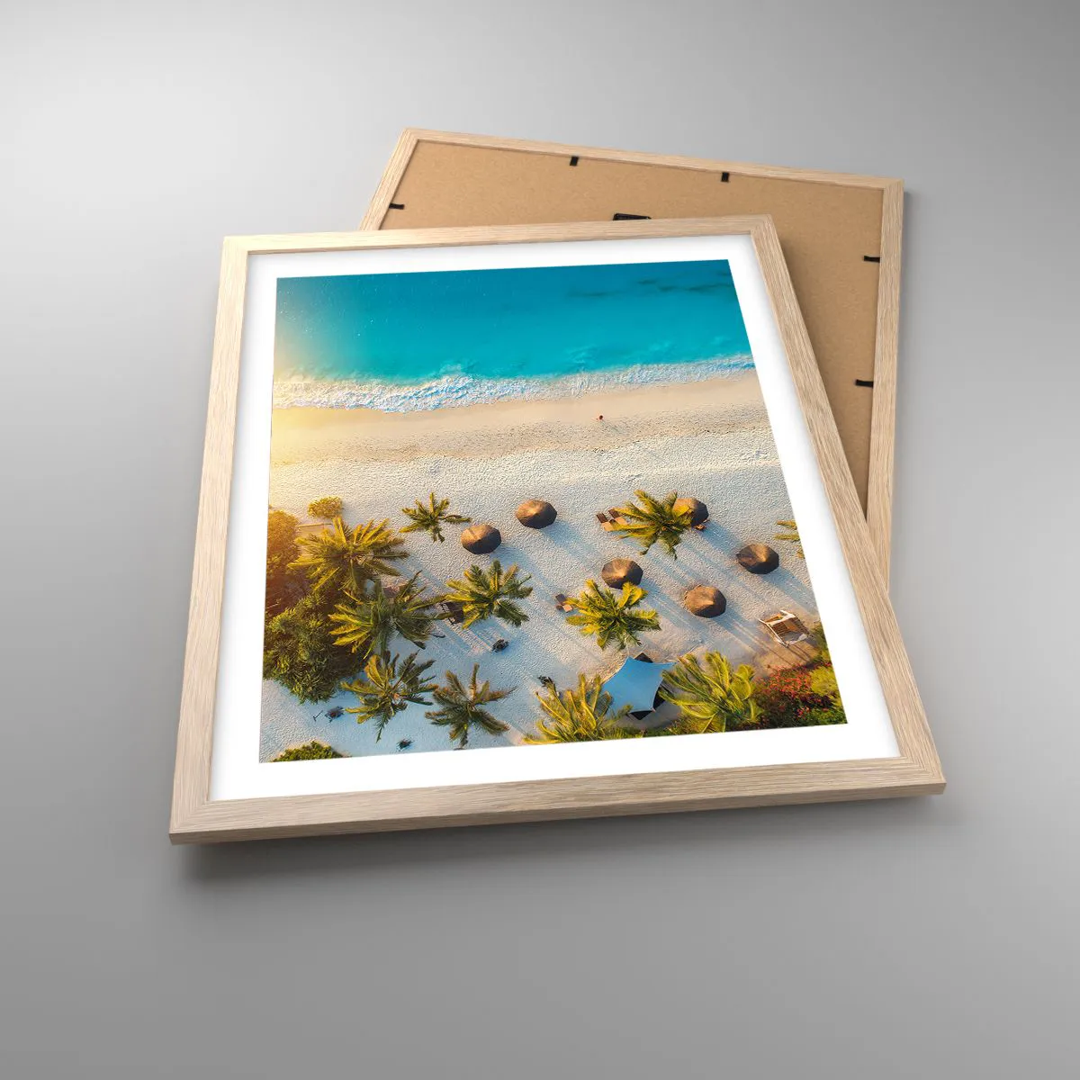 Poszter világos tölgy keretben - Üdvözöljük a paradicsomban - 40x50 cm