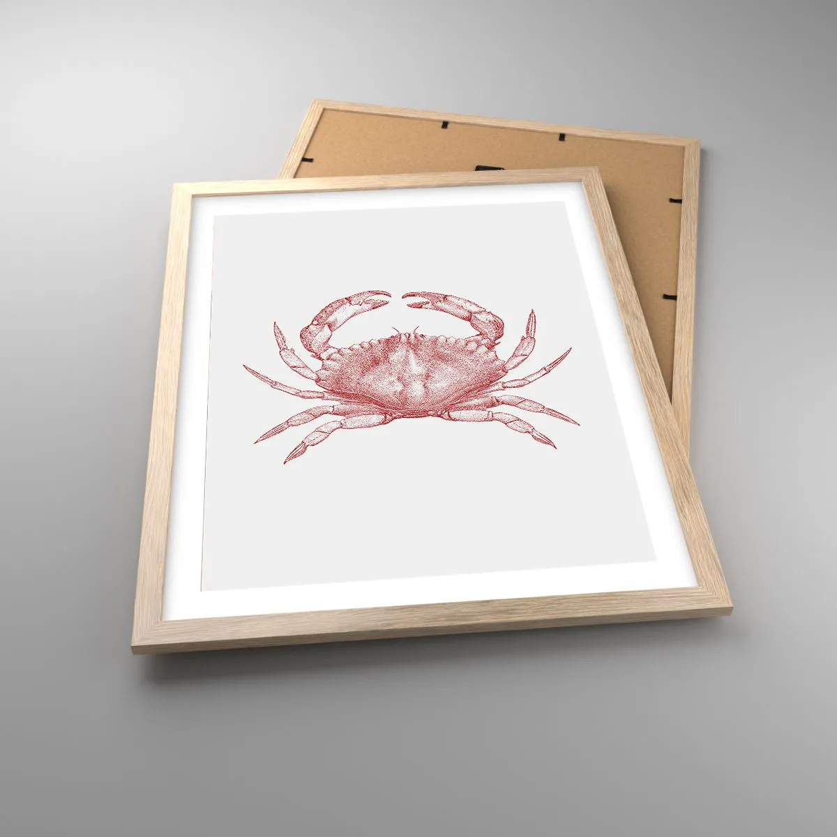 Plakát v rámu světlý dub - Krab nad kraby - 40x50 cm