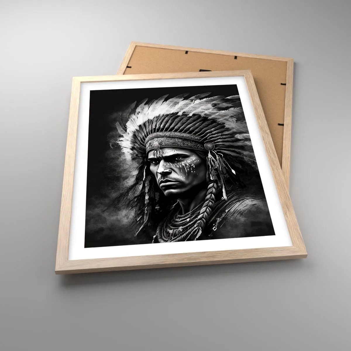 Poster in light oak frame - Chief and Warrior - 40x50 cm
