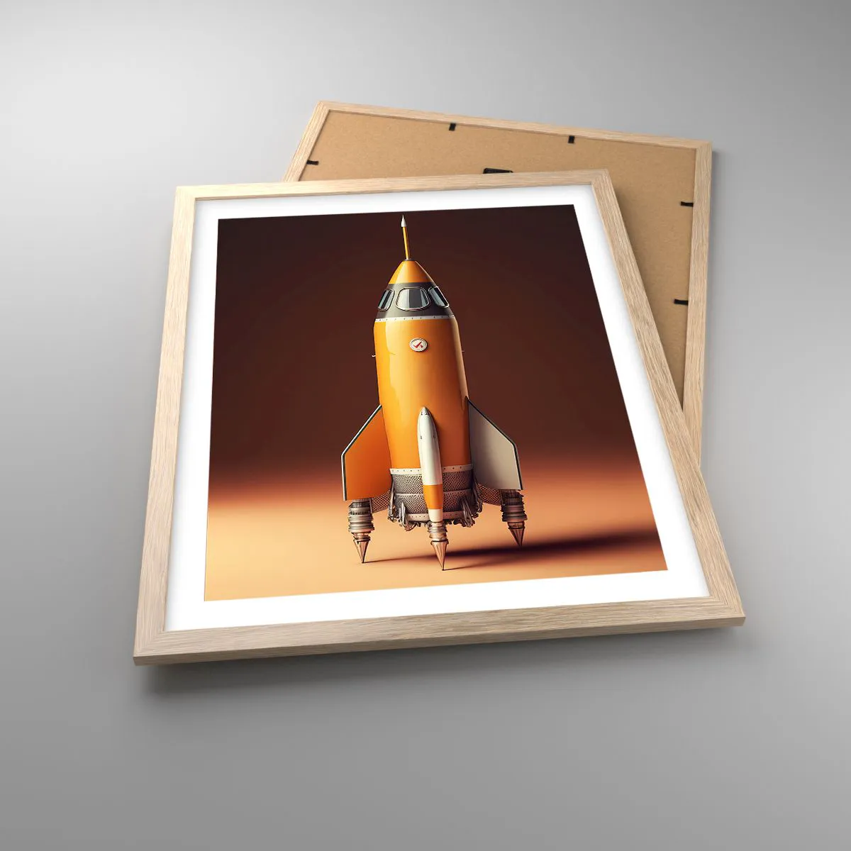 Poster în ramă de stejar deschis - Totul începe cu un vis - 40x50 cm