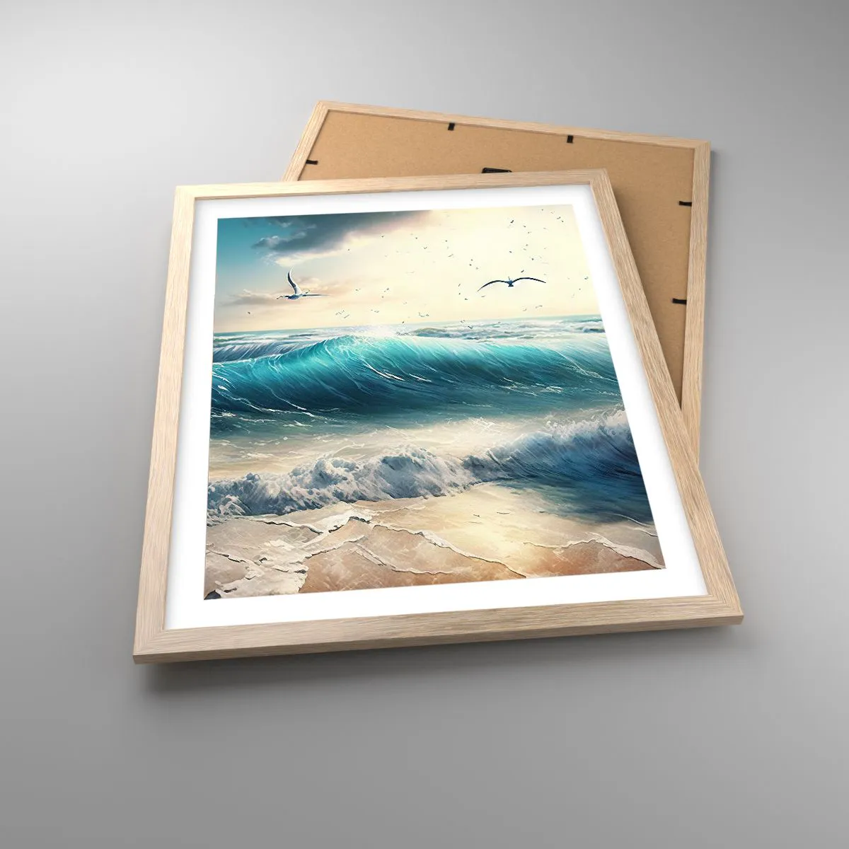 Plakat i ramme af lyst egetræ - Støj kun for dig - 40x50 cm