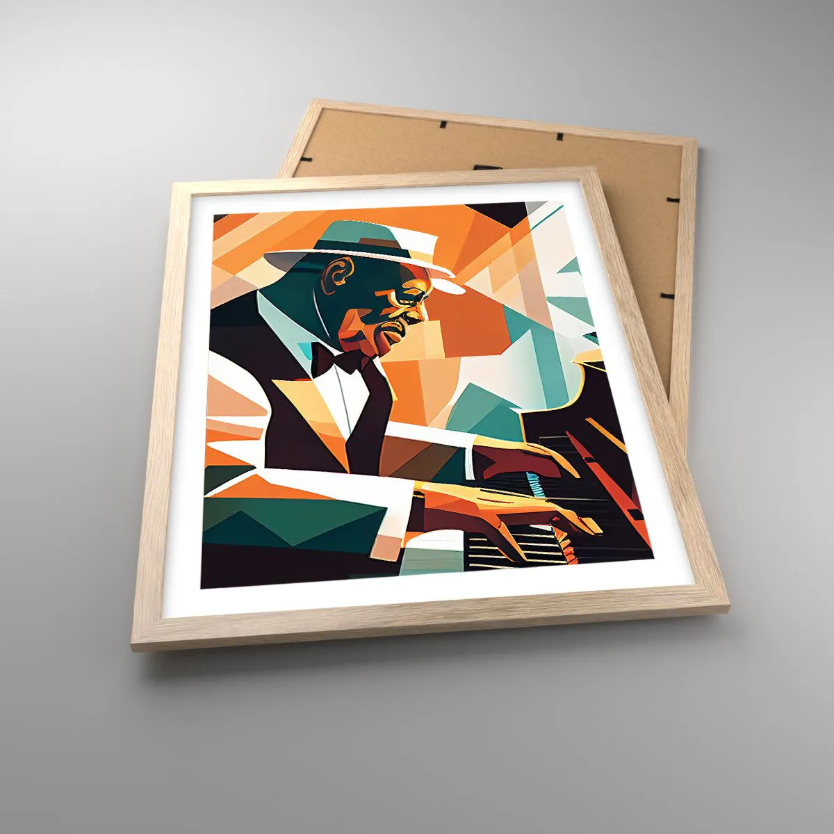 Poster în ramă de stejar deschis - Numai jazz - 40x50 cm