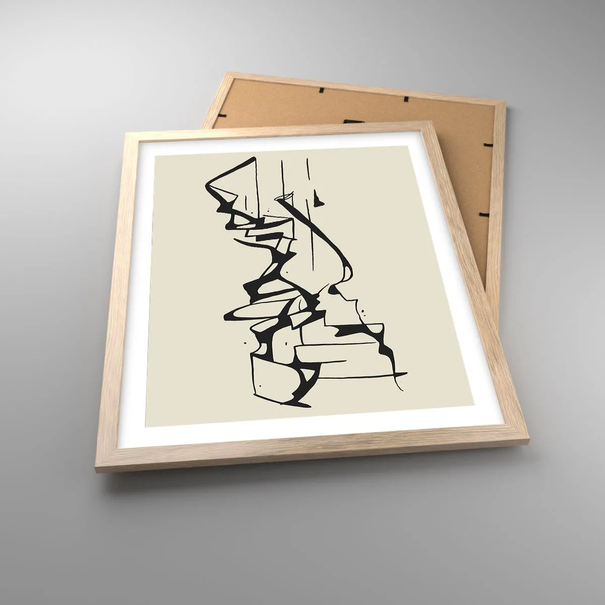 Een poster in een licht eiken lijst - Misschien een landschap - 40x50 cm