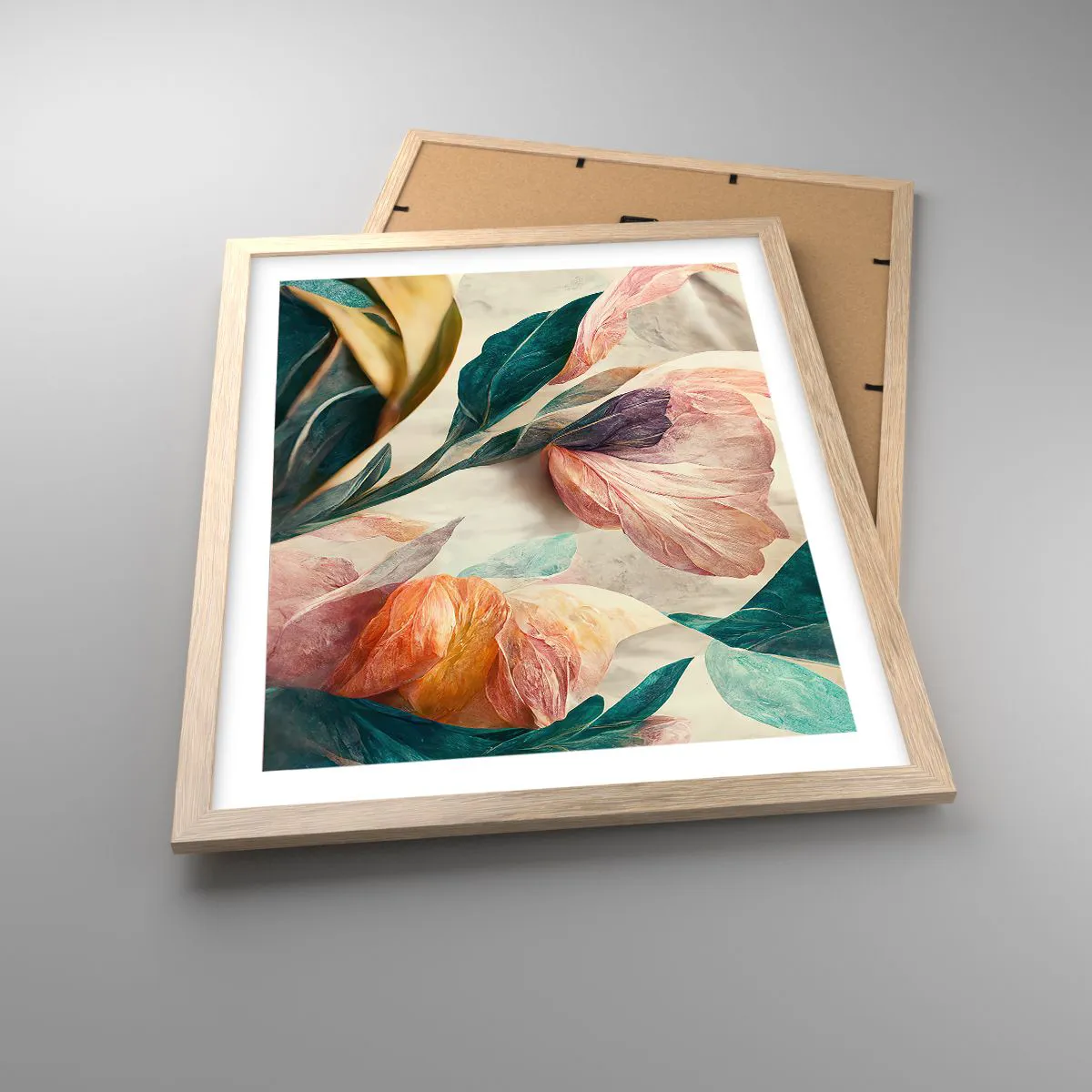 Poster în ramă de stejar deschis - Flori din insulele sudice - 40x50 cm