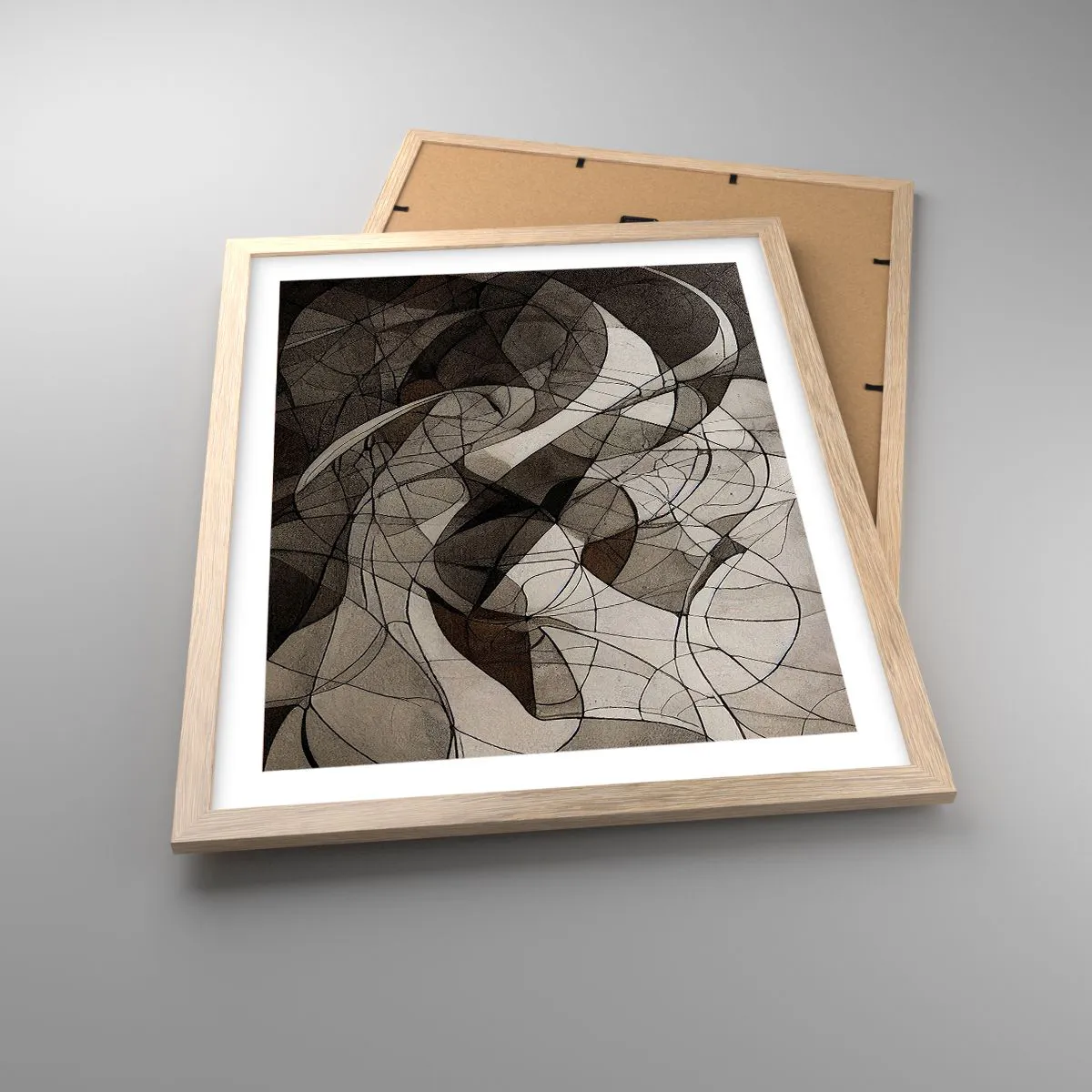 Plagát v ráme zo svetlého duba - Obeh farieb Zeme - 40x50 cm