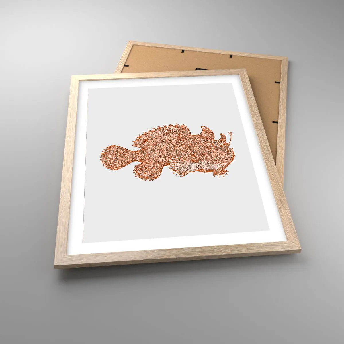 Pôster com moldura de carvalho claro - E era um peixe - 40x50 cm