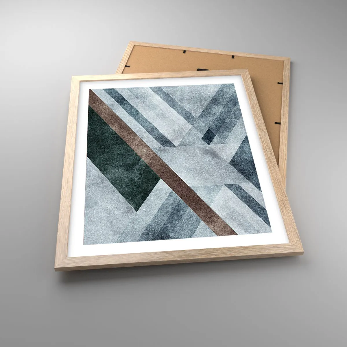 Poszter világos tölgy keretben - A geometria kifinomult eleganciája - 40x50 cm