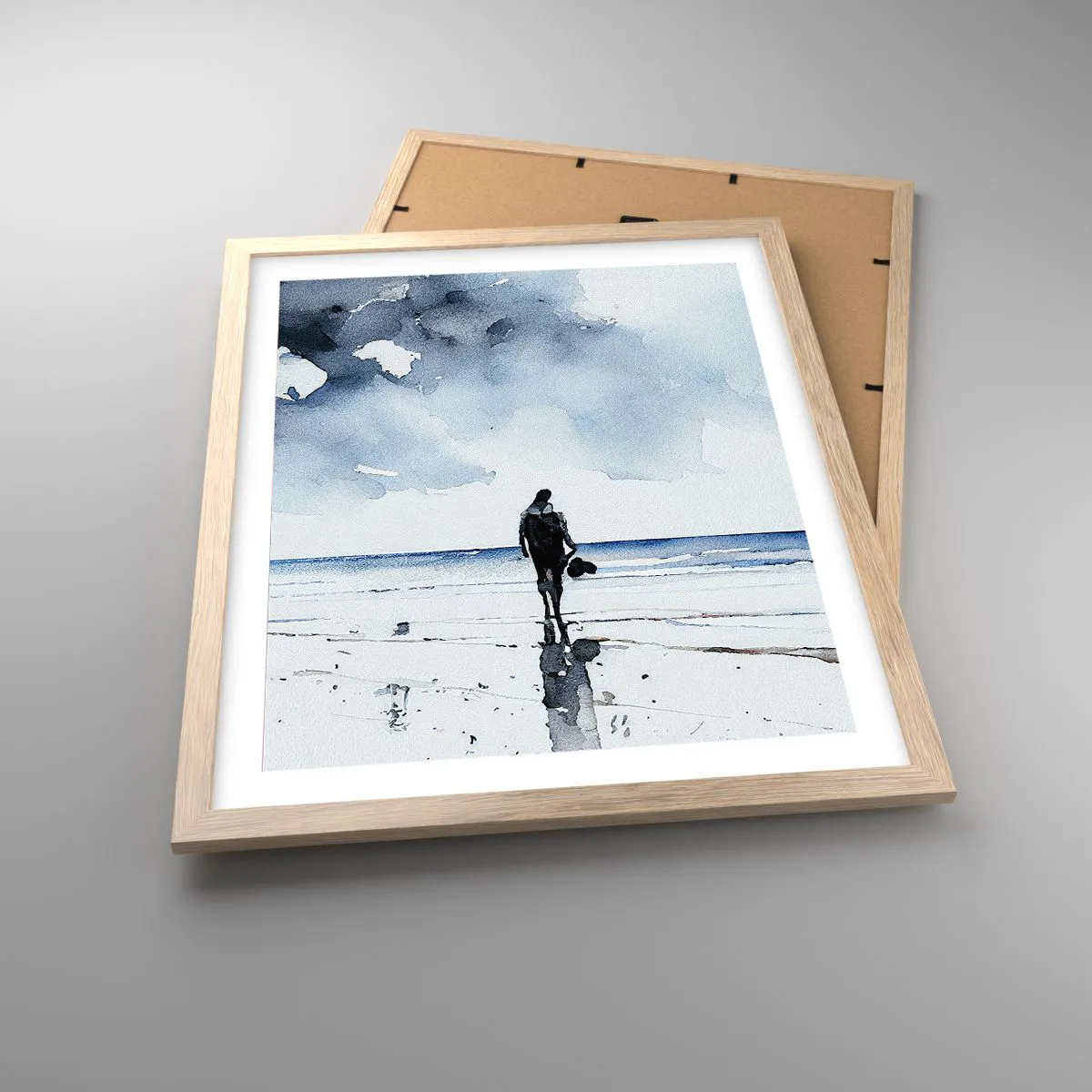 Poster in einem Rahmen aus heller Eiche - Gespräch mit dem Meer - 40x50 cm