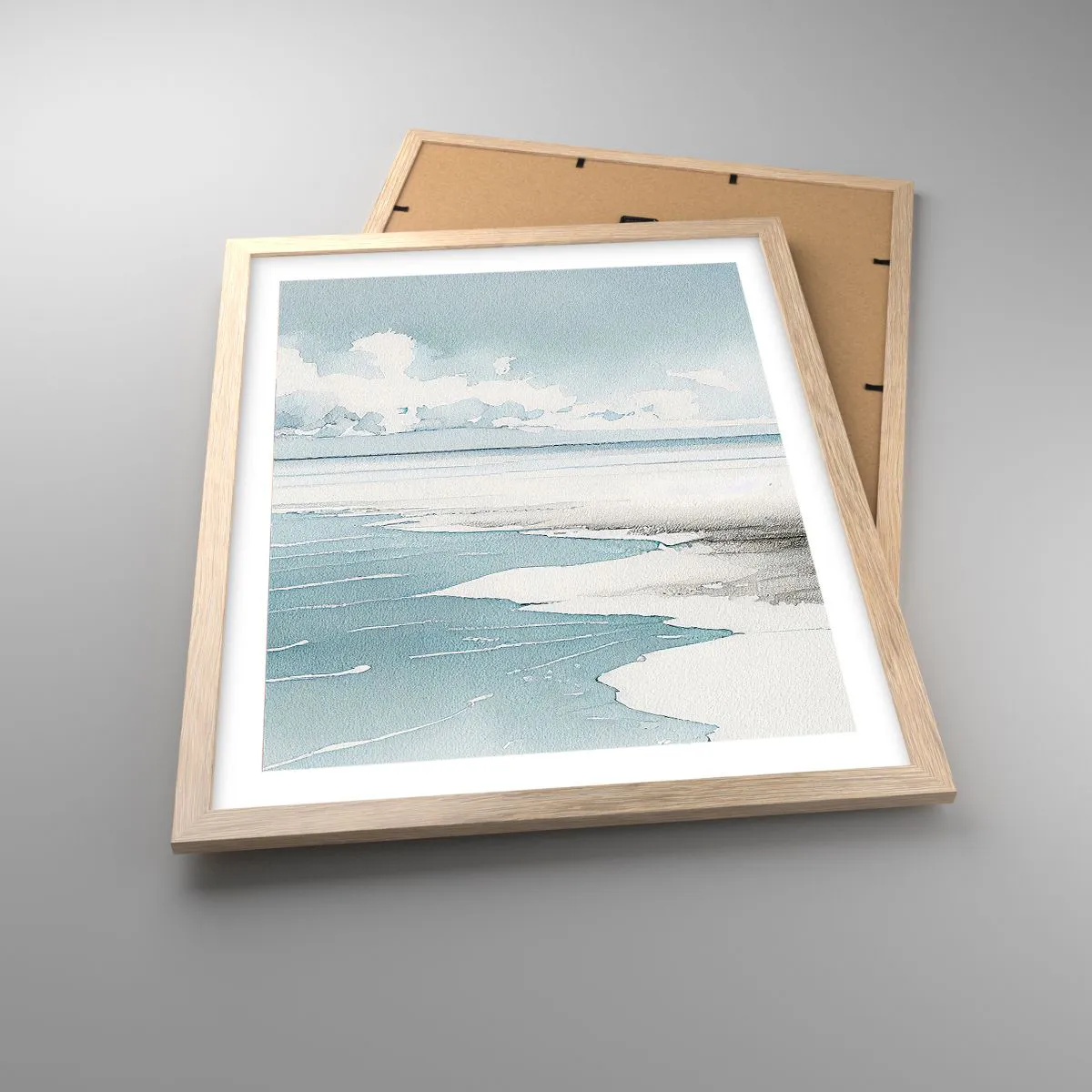 Pôster com moldura de carvalho claro - Maré suave - 40x50 cm