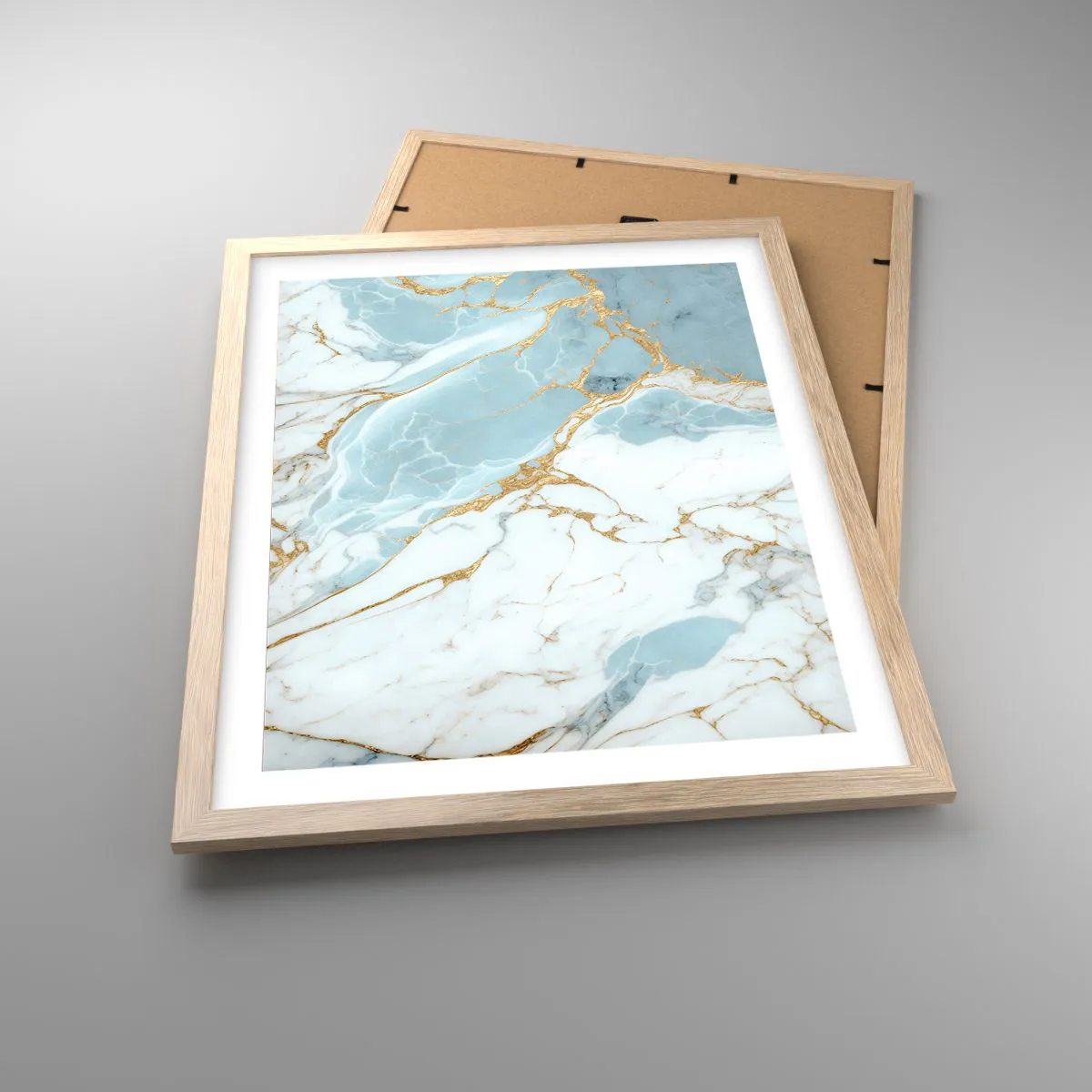 Plakat i ramme af lyst egetræ - Rigdom af sten - 40x50 cm