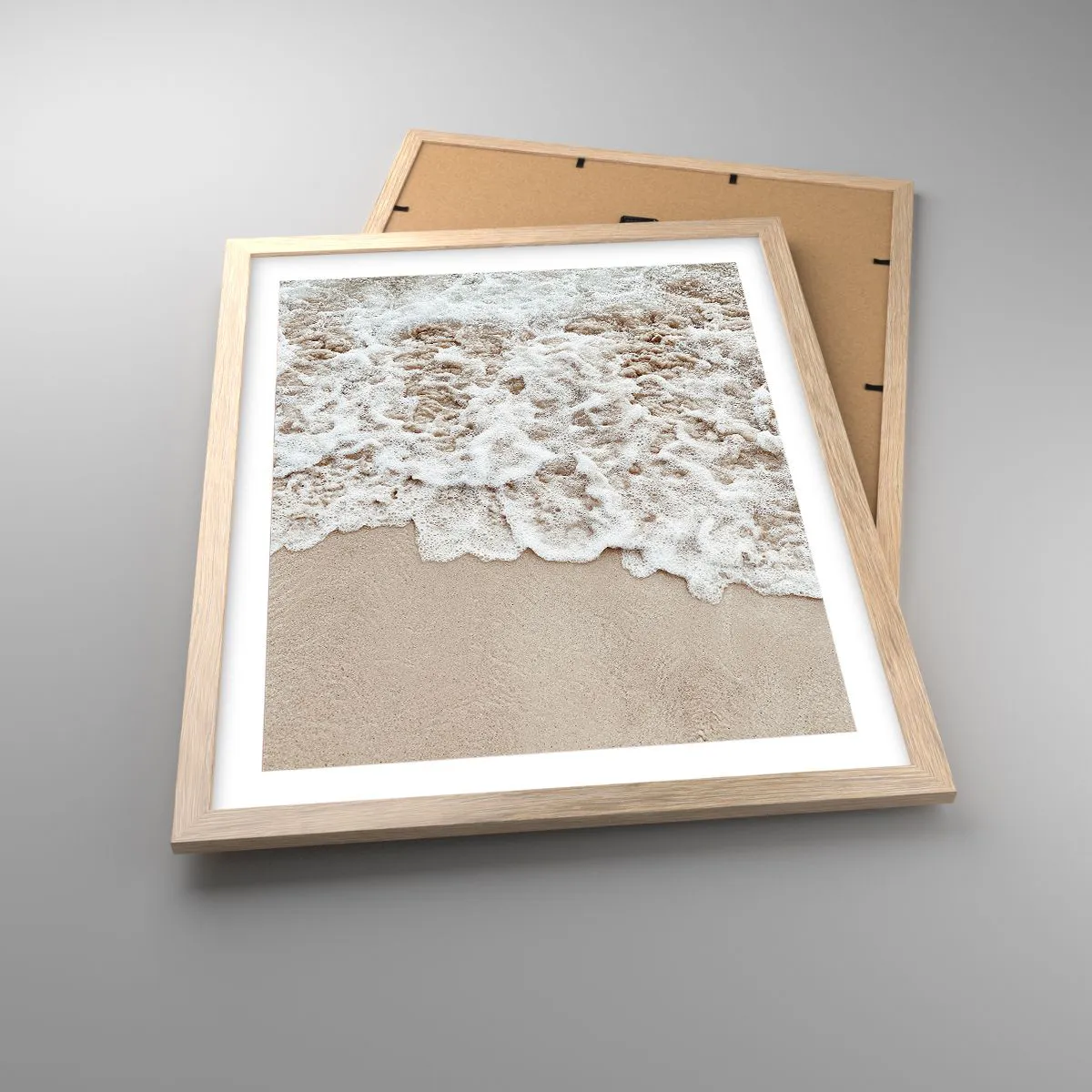 Poster in einem Rahmen aus heller Eiche - Ich komme gleich wieder - 40x50 cm