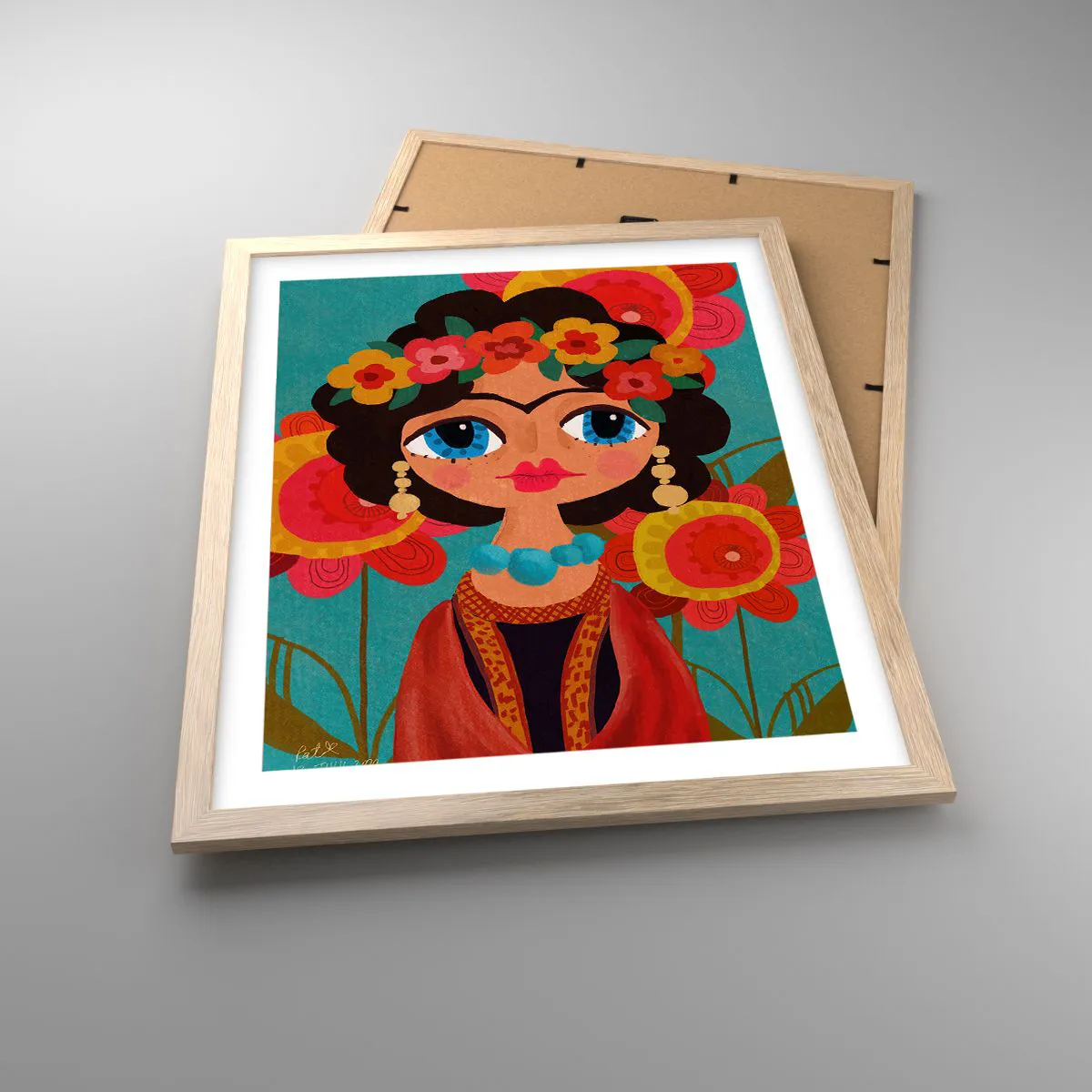 Affisch i ram av ljusek - Vallmojungfru - 40x50 cm