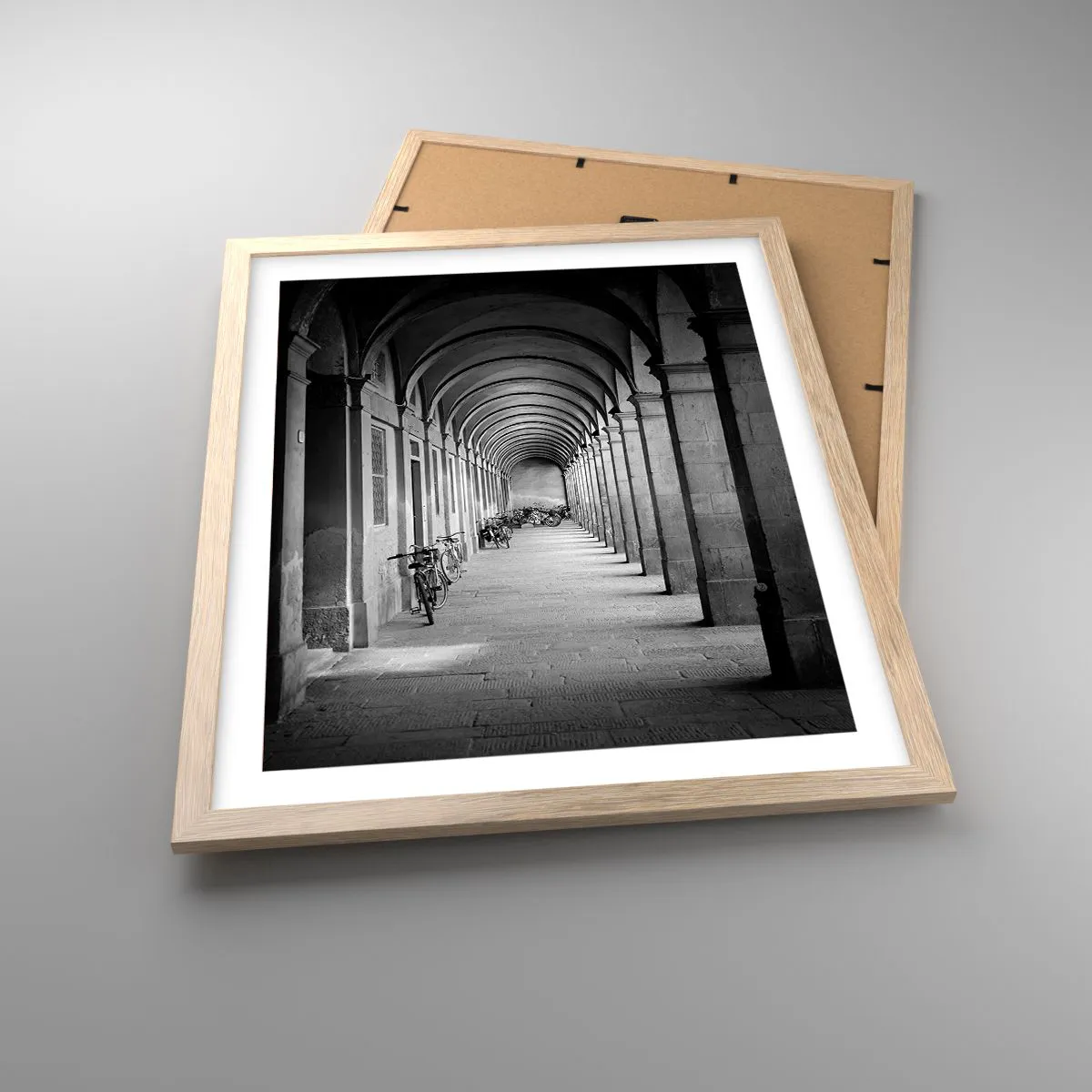 Pôster com moldura de carvalho claro - Sob as arcadas - 40x50 cm