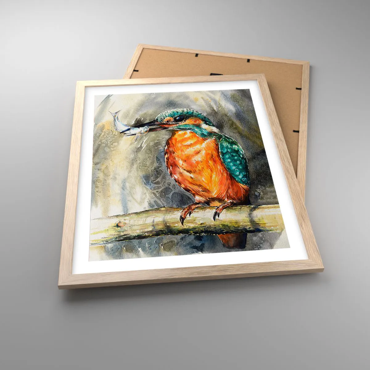 Plakat i ramme af lyst egetræ - Naturens lov - 40x50 cm