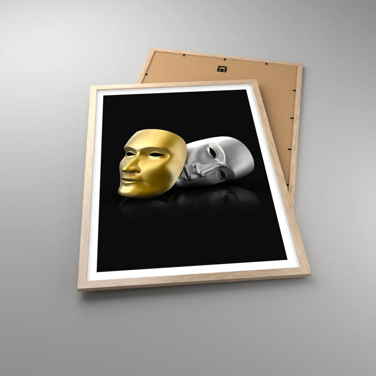 Poster in light oak frame - Life Is a Theatre - 50x70 cm