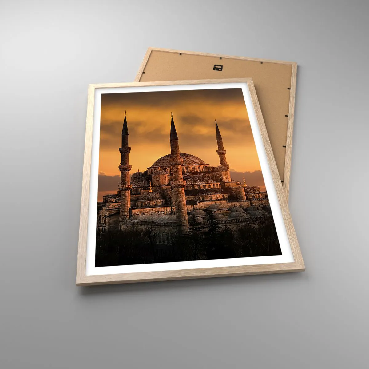 Poszter világos tölgy keretben - Isten hatalmas - 50x70 cm