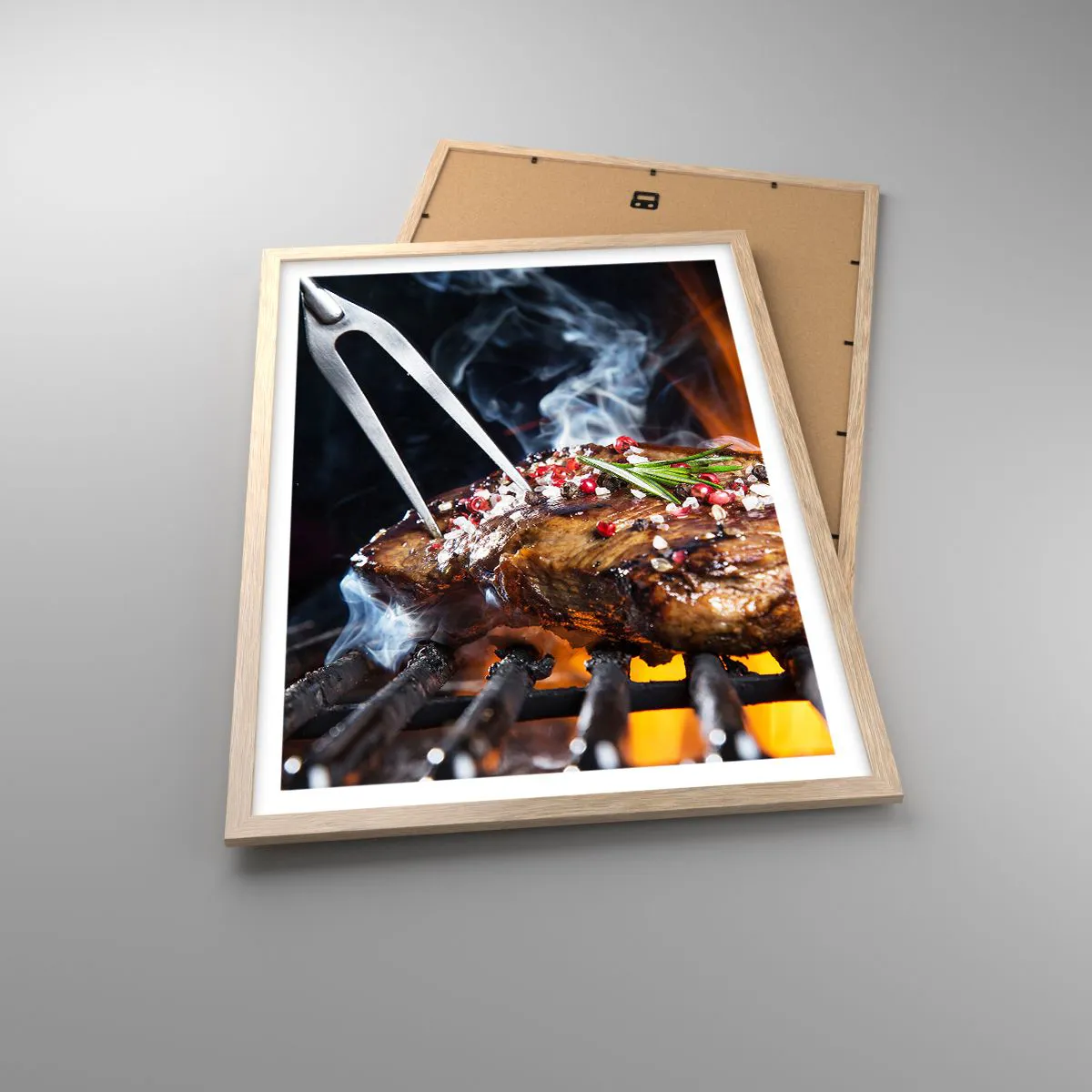 Poster în ramă de stejar deschis - Suculente și parfumate - 50x70 cm