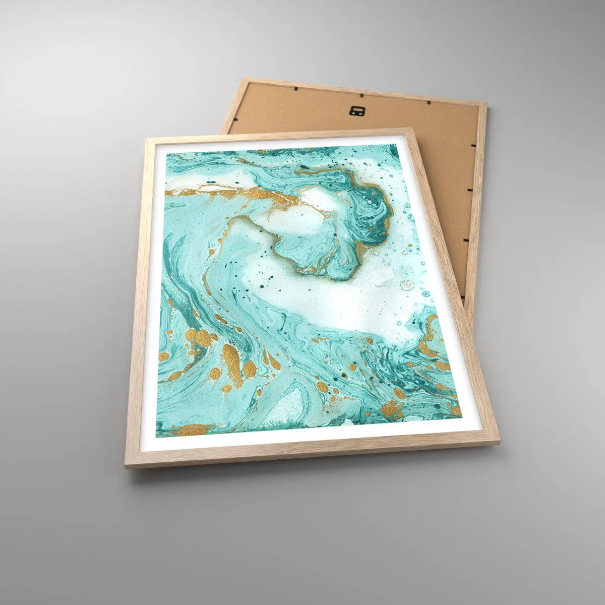 Poszter világos tölgy keretben - Az Edo-korszak nagy hulláma alatt - 50x70 cm