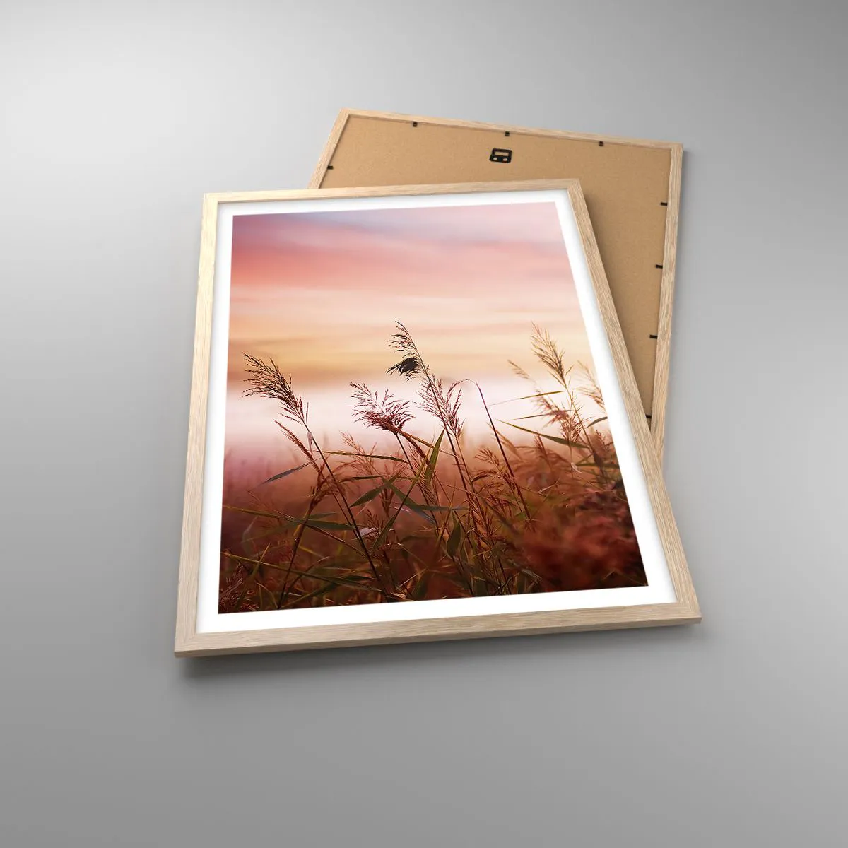 Affiche dans un chêne clair - Poster - Cerfs-volants, pissenlits, vent - 50x70 cm