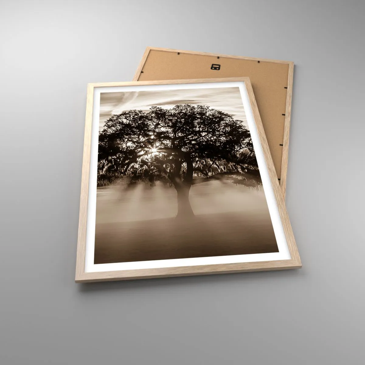 Plakat i ramme af lyst egetræ - Det gode videnstræ - 50x70 cm