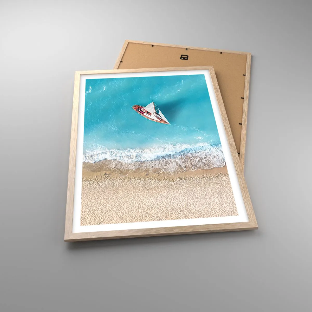 Poster în ramă de stejar deschis - La frontieră dintre albastru și auriu - 50x70 cm