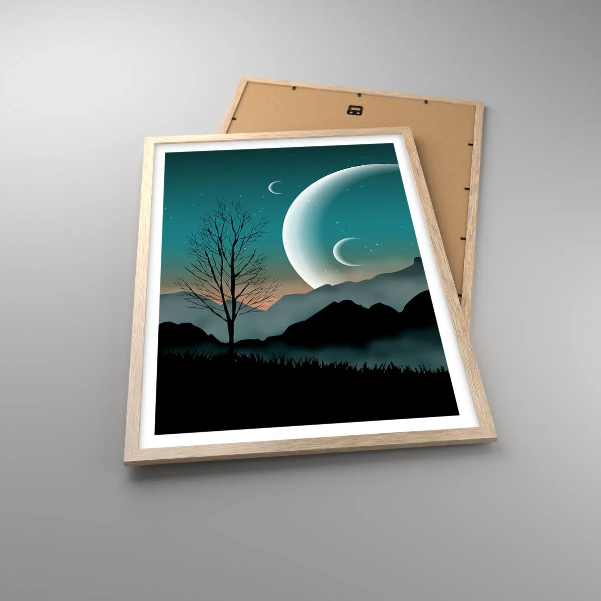 Pôster com moldura de carvalho claro - Carnaval de uma noite estrelada - 50x70 cm