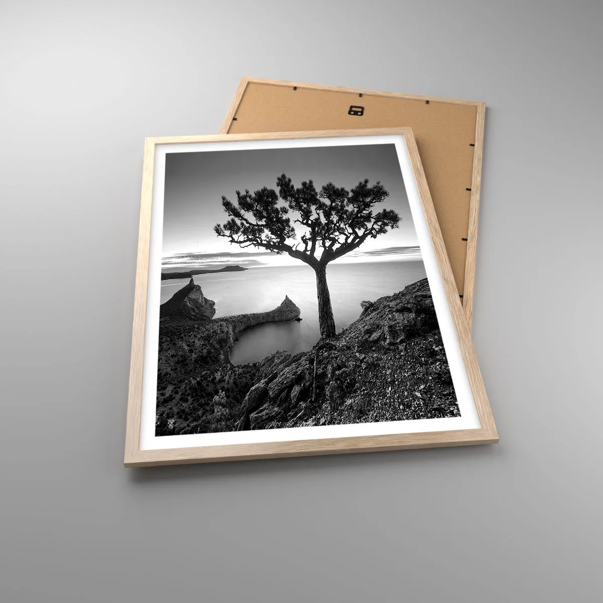 Poster în ramă de stejar deschis - Liniște până la orizont - 50x70 cm