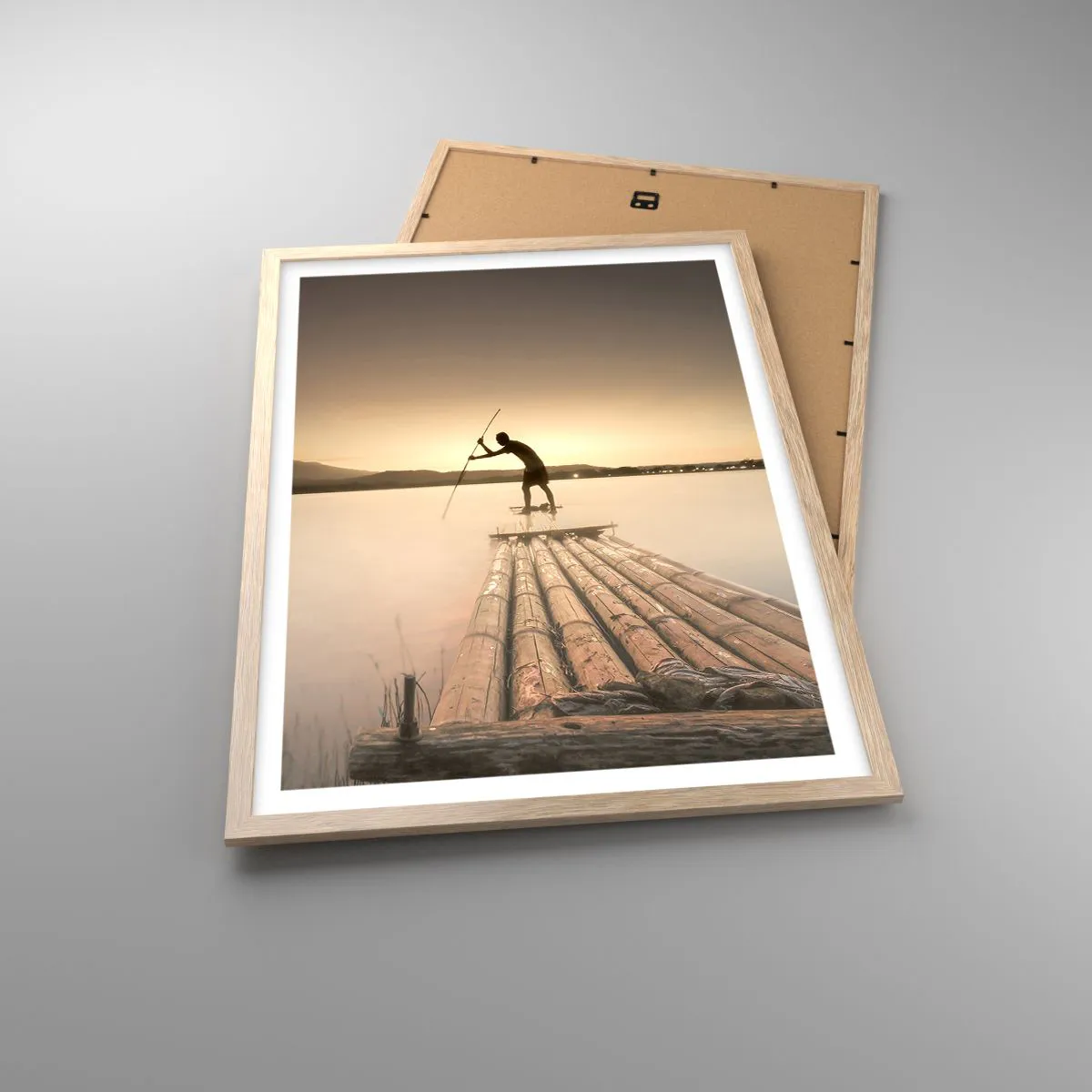 Plakat i ramme af lyst egetræ - Før du hviler - 50x70 cm