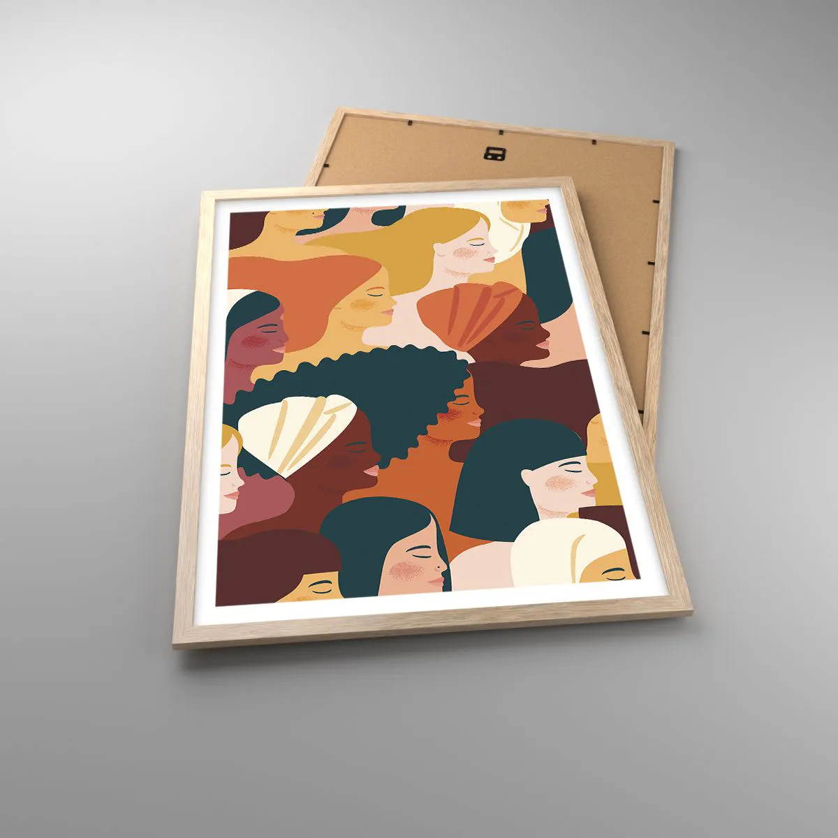 Plagát v ráme zo svetlého duba - Iba ženskosť - 50x70 cm