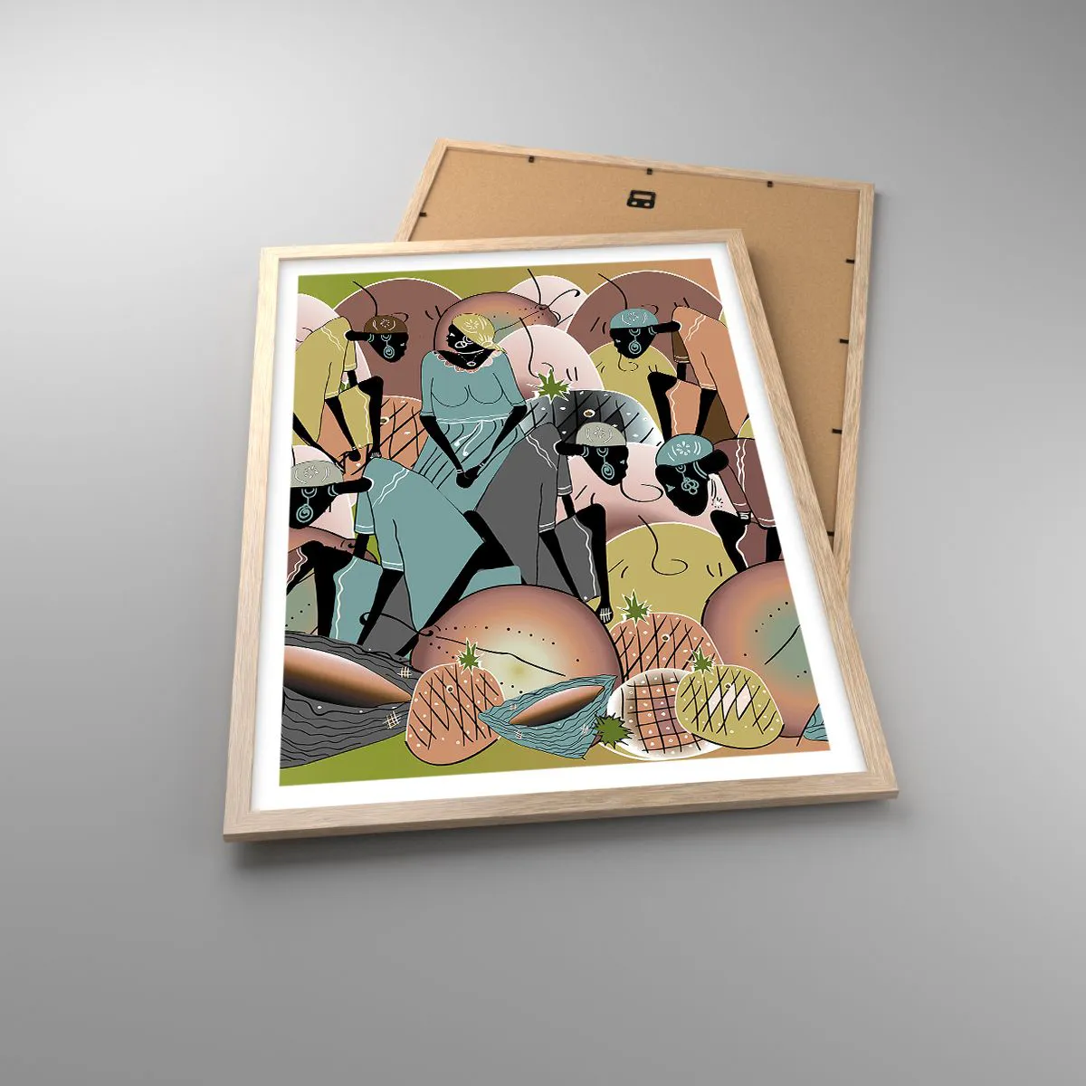 Poszter világos tölgy keretben - Jön a nagy ünnep - 50x70 cm