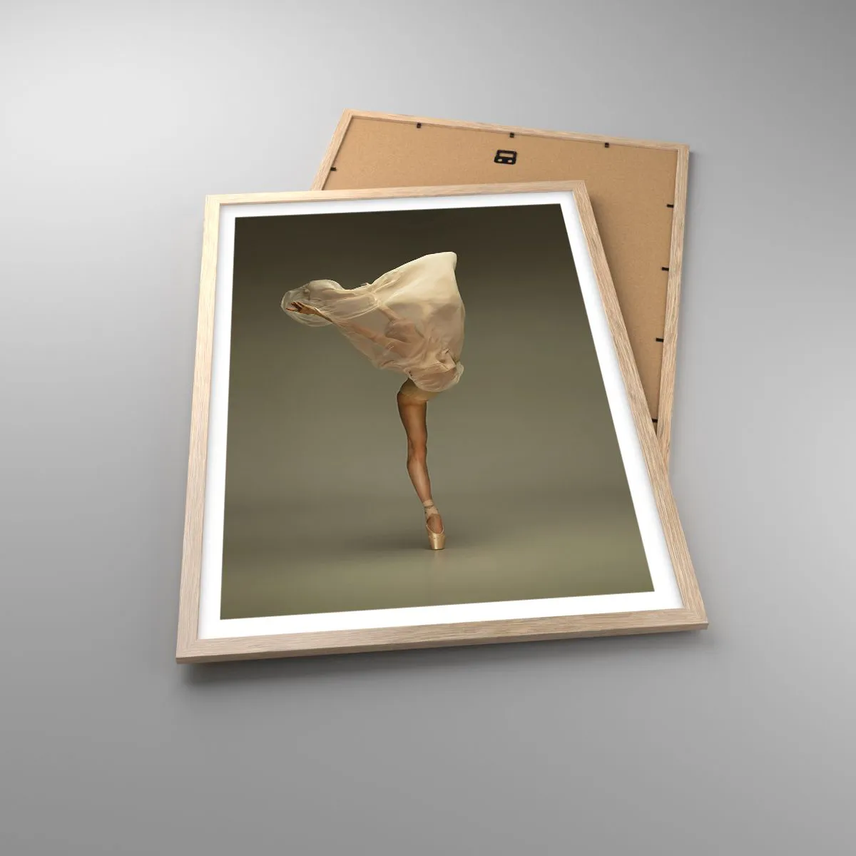 Plakat i ramme af lyst egetræ - Den er ved at flyve - 50x70 cm