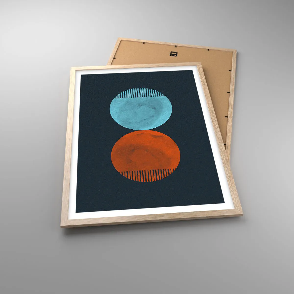 Póster en marco roble claro - ¿Solo geometría? - 50x70 cm