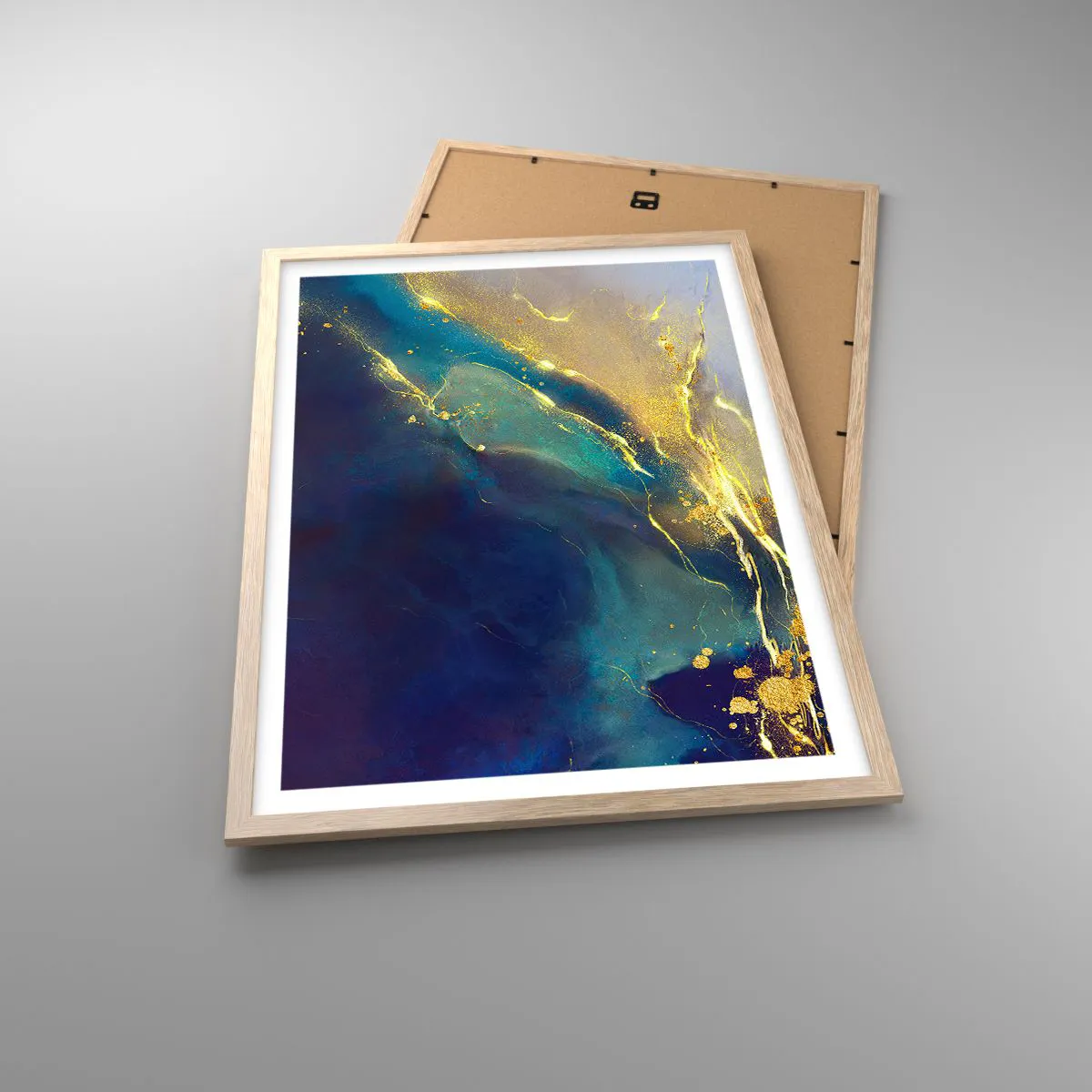 Poster in einem Rahmen aus heller Eiche - Der goldene Teich - 50x70 cm