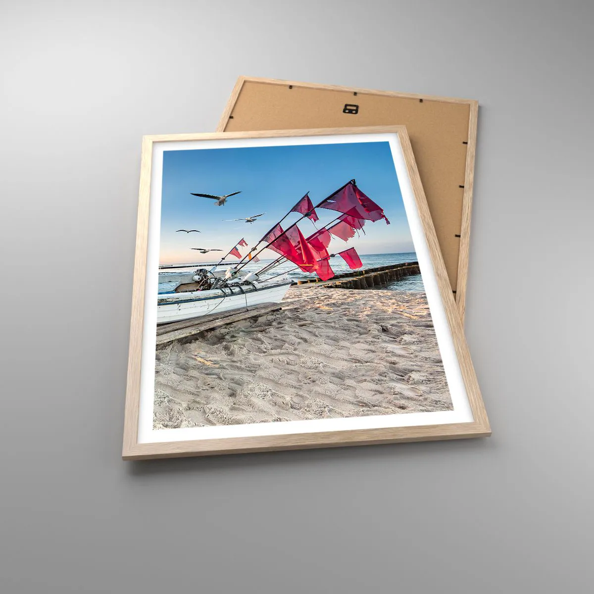 Poster in einem Rahmen aus heller Eiche - Wohlverdiente Ruhe - 50x70 cm