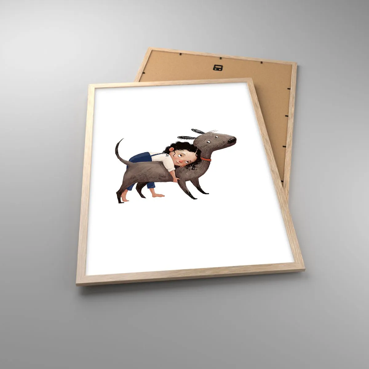 Plagát v ráme zo svetlého duba - Najlepší priatelia - 50x70 cm