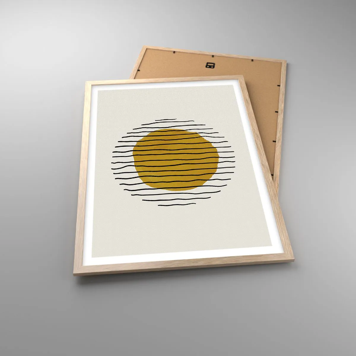 Pôster com moldura de carvalho claro - Abstração a tremer com o calor - 50x70 cm