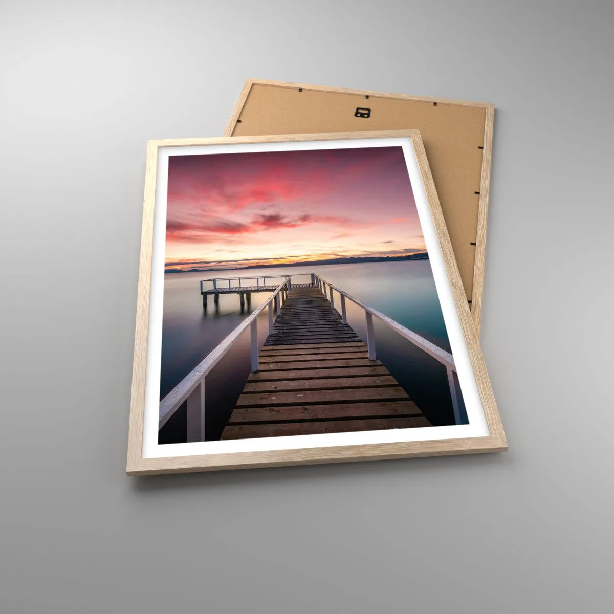 Poster in einem Rahmen aus heller Eiche - Die sanfte Flamme des Abends - 50x70 cm